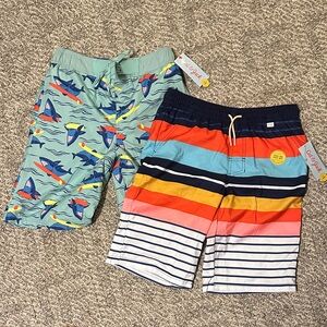 Cat & Jack Shark Print and Striped Kids Shorts